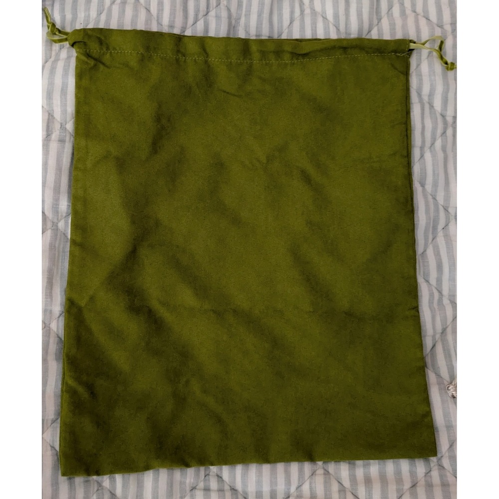 Tory Burch Moss Green Velvet Drawstring Dust Bag 12x15 Replacement Storage Pouch - Picture 2 of 2